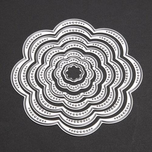 7Pcs/Set Flower Circles Metal Cutting Dies Stencils DIY Scrapbook
