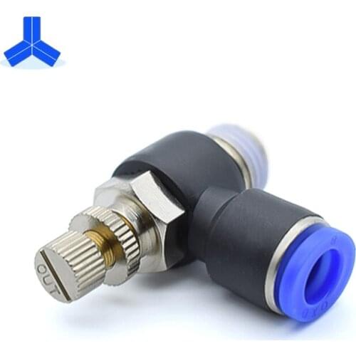 5 PCS SL4/6/8 female/external thread M5 1/8 1/4 3/8 1/2 Quick Connector Speed switch Throttle control valve