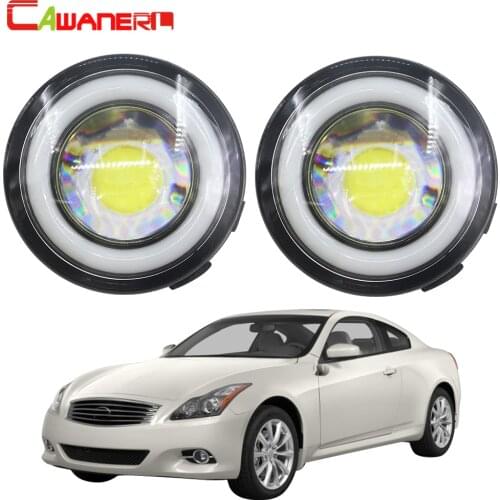 Cawanerl For Infiniti G G25 G37 2010-2013 Car LED Fog Light Angel Eye Daytime Running Light DRL 3000LM H11 White 12V 2 Pieces