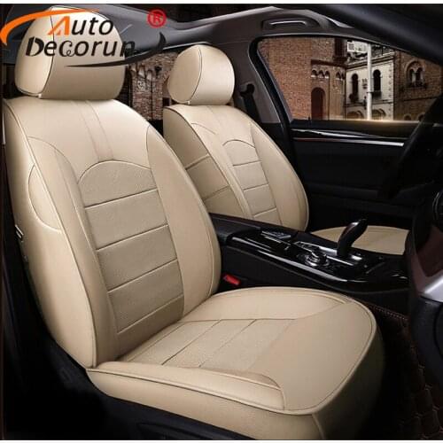 AutoDecorun Genuine Leather Automobiles Seat Covers for MINI CLUBMAN Accessories Seat Cover for Cars Cushion Supports Full Sets