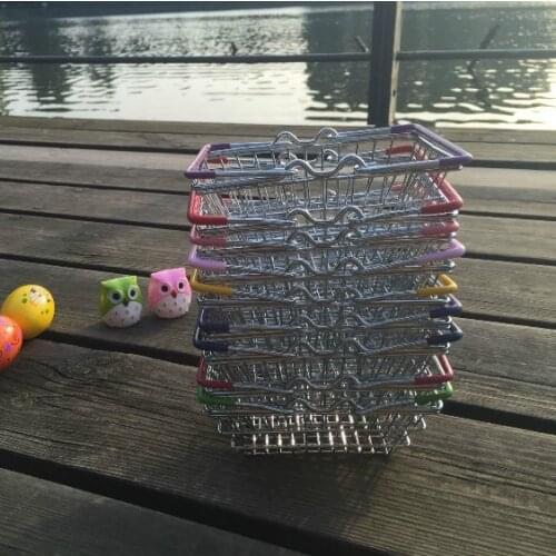 Kids educational toys baby toys mini shopping baskets made of metal