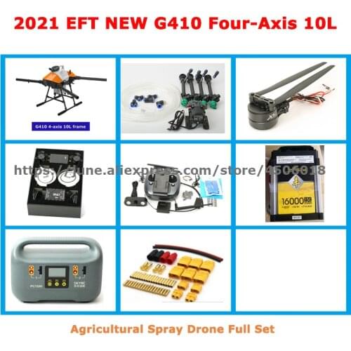 EFT G410 Four-Axis 10L 10kg Agricultural Spray Drone Frame with JIYI K++ V2 FC SIYI VD32 Remote Control Combo Drone