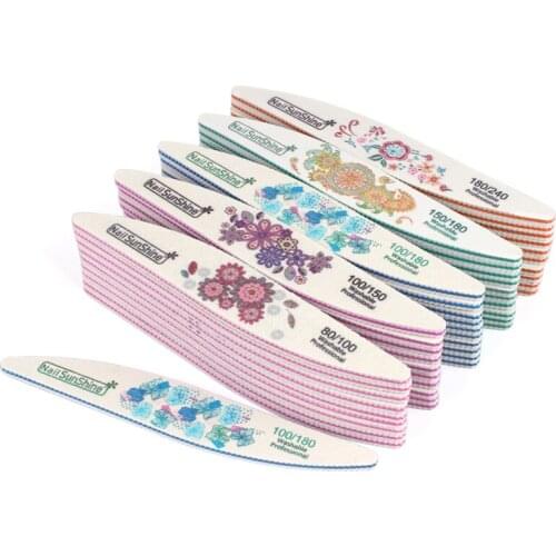 25pcs/lot Double-sided Nail File Block Colorful Sandpaper Files UV Gel Polish Sanding Buffer Strips Manicure Nail File Wholesale