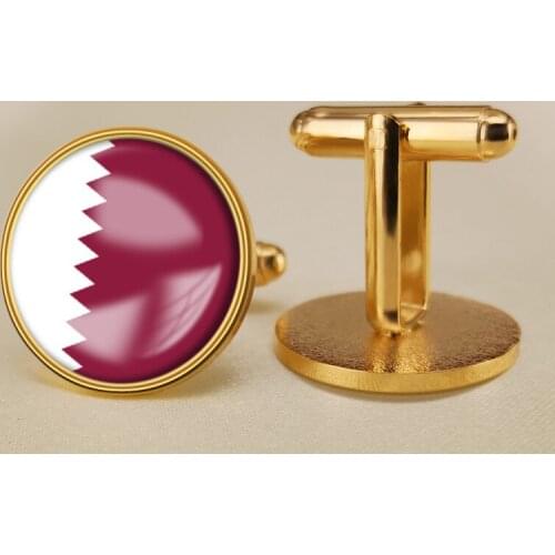 Coat of Arms of Qatar Qatari Flag National Emblem Cufflinks