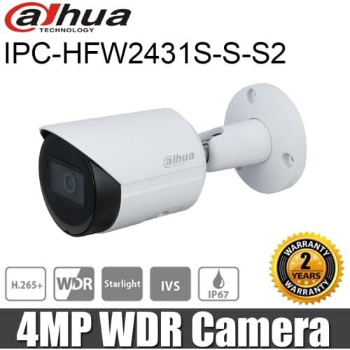 Dahua IP camera IPC-HFW2431S-S-S2 4MP WDR IR Bullet Network Camera support POE replace IPC-HFW1431S New Original CCTV Camera