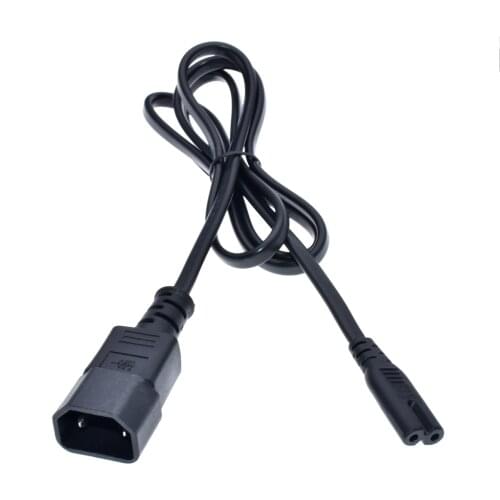 IEC 320 C18 to figure 8 C7 Extension cord for PDU/UPS,IEC C14 2pin Male to C7 Flat Outlet Socket Power Adapter Cable,18AWG,130cm