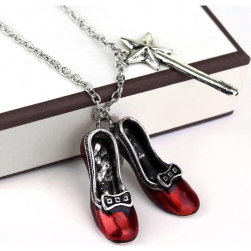 Creative Shoes Model Necklace Womens Choker Fashion Jewelry Magic Wand Stars Charm Pendants Necklacs