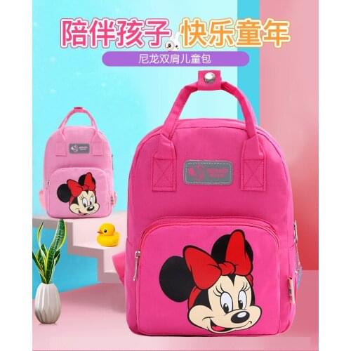 2019 Disney Korean cute nylon backpack boy girl children bag cartoon Mickey mouse backpack college wind student bookbag