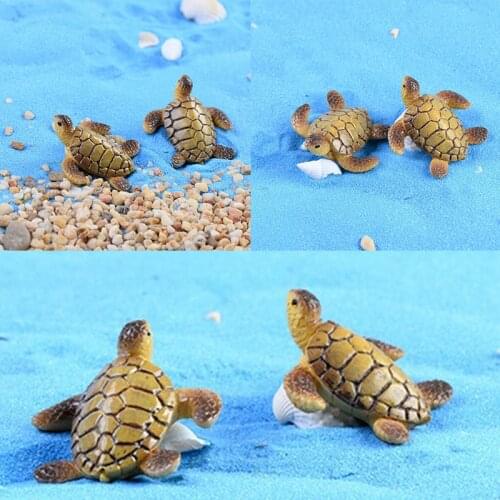 1pc Mini Sea Turtle Model Resin Figurines Fairy Garden Miniatures Fish Tank Acessories DIY Terrarium Landscape Decoration