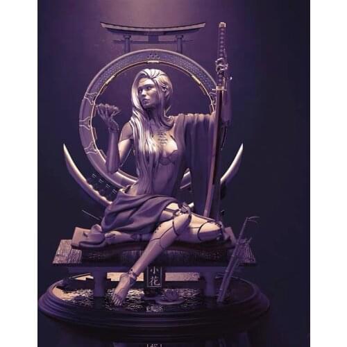 1/24 resin model kit Science fiction female robot Warrior Unassembled Unpainted