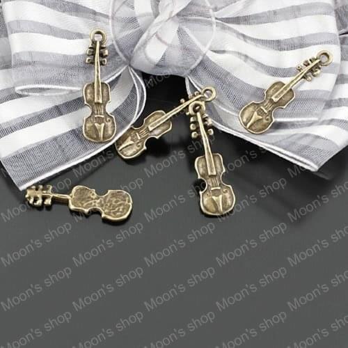 Wholesale Antique Bronze Violin Alloy Charms Pendants DIY Findings 50 pieces(JM240)