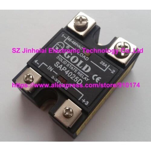 Authentic original SAP4025D GOLD Single-phase solid state relay DC control AC 25A 3-32VDC 40-480VAC