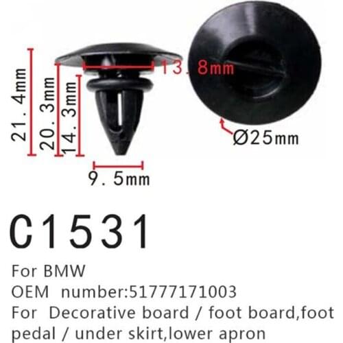 Door Panel Fixing Plastic Clips 51777171003 For BMW X3 X5 X6 E70 E71 F15 F16 Mini Cooper R60 R61