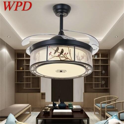 WPD Ceiling Fan Light Invisible Lamp Remote Control Modern Elegance For Home Dining Room Bedroom Restaurant