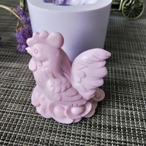 PRZY Cock laying eggs cake decoration mold handmade silicone soap DIY aroma mould Fortune soap making moulds resin clay molds