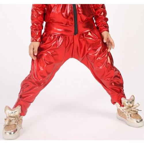 2017 Fashion Kids Adults Harem Hip Hop Dance Pants Childrens Clothing Sweatpants Performance Costumes Baby sports Red trousers