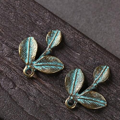 10pcs/lot Vintage Leaves Pendant Charms Antique Bronze Color Leaf Charms Jewelry Diy Big Tree Leaf Charms For Bracelet Making