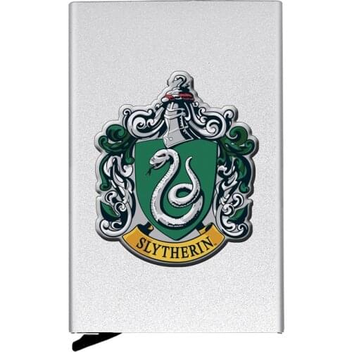 High Quality Metal Men Women Credit Card Holder Cool Slytherin School Printing Travel ID Cardholder Case Rfid Wallet