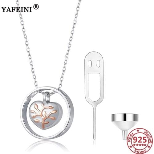 YAFEINI 925 Sterling Silver Life of Tree Pendant Urn Necklaces for Ashes Memorial Urns Necklaces Pet Ash Casket Keepsake Jewelry