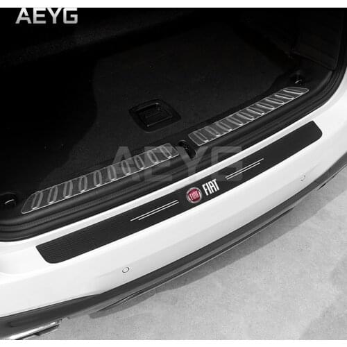 Carbon Fiber Car Rear Bumper Trunk Protective Stickers Vinyl Decals For FIAT Junto Abarth 500 Stilo Ducato Palio Bravo Doblo