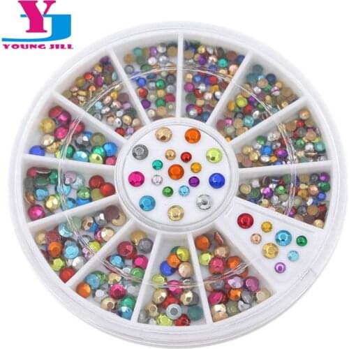 2016 3D Nail Alloy Art Decoration Rhinestone Acrylic Crystal Mix Color Box Nail Ongles Bling Stone Beauty Tools DIY Accessorios