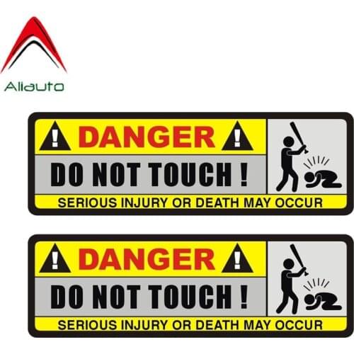Aliauto 2 X DANGER Car Stickers Funny DO NOT TOUCH Auto Decorate PVC Decal,16CM*5CM