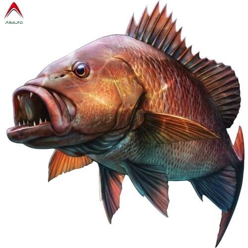 Aliauto Creative Fishing Car Sticker Large Mouth Bass Fish Automobiles & Motorcycles Boat Kayak PVC Decal Waterproof,20cm*19cm