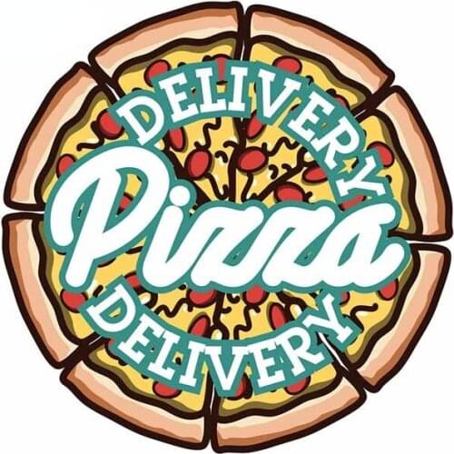13cm x 13cm for Color Vintage Pizza Delivery Fine SUV Car Stickers Graffiti Sticker Anime Waterproof Funny Decoration