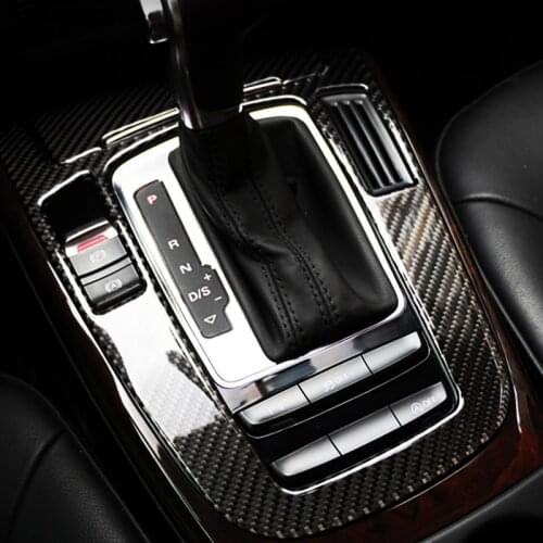 For Audi A4 B9 A5 Q5 Carbon Fiber Center Console Gear Shift Cover Decorative Stickers Interior Trims Styling