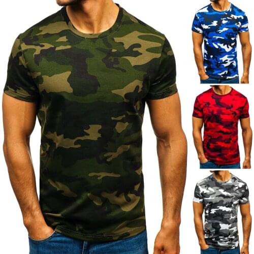 2021 New Summer Fashion Camouflage T-shirt Men Casual O-neck Cotton Streetwear T Shirt Men Sports Short Sleeve Tshirt Tops G008