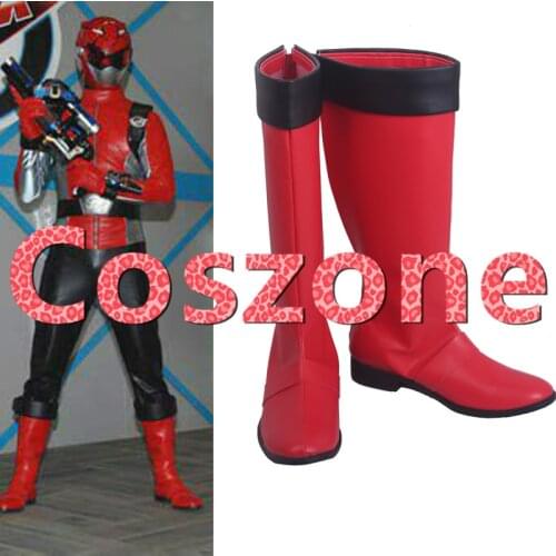 Kaizouku Sentai Gokaiger Cosplay Red Buster Tokumei Sentai Go-Busters Cosplay Shoes Boots Halloween Carnival Costume Accessories