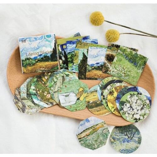 45 Pcs/lot Cute Van Gogh Oil Painting Mini Paper Sticker Decoration Diy Ablum Diary Scrapbooking Label Sticker Kawaii Stationery