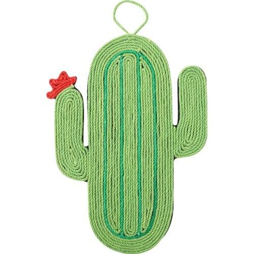Cat Scratch Pad Cactus Cat Scratcher, Durable Sisal Cat Scratch Mat with Hanging Rope for Wall or Floor Use Cat Sleeping Rug Pad