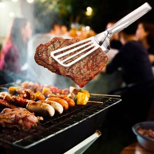 Kitchen Accessories Stainless Fried Steak Shovel Barbecue Tongs Fish Shovel BBQ Clamp Utensils Bread Meat Clip Gadget Spatula
