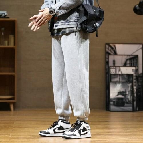 2021 Trendy Sweatpants Men Loose Trousers Autumn Winter Outdoor Sport Comfortable Male Warm Jogging Pants Pantalons Pour Hommes