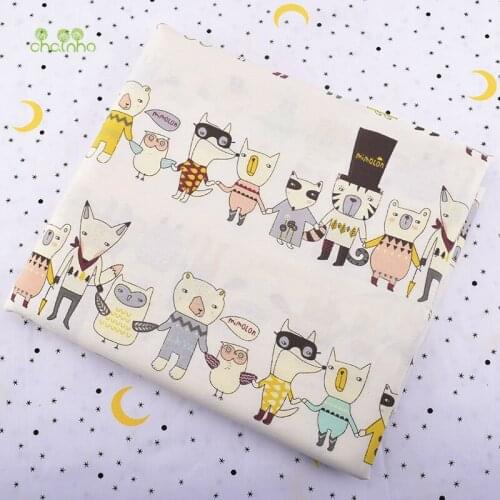 Chainho,Cartoon Series,Wide,Printed Twill Cotton Fabric,For DIY Quilting Sewing Baby&Children Sheet,Pillow,Material,100cm x245cm