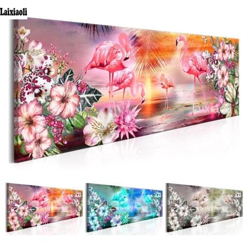 Flamingo picture diamond painting kit natural landscape flower home decoration diamond embroidery rhinestone mosaic cross stitch