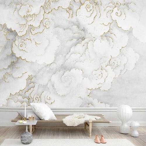 Custom Chinese Creative White Clouds Mural Wallpaper For Wall 3D Living Room Bedroom TV Background Home Decor Waterproof Fresco