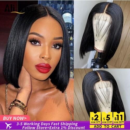 Bob Wig 13X4 Lace Front Human Hair Wigs Brazilian Short Bob Wig Pre-Plucked Natural Color Human Hair Wigs For Black Women Remy