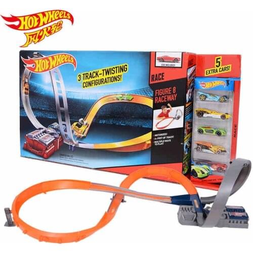 Hot Wheels Roundabout track Plastic Metal Miniatures Cars Railway brinquedo Educativo Hotwheels Toys For Children X2586