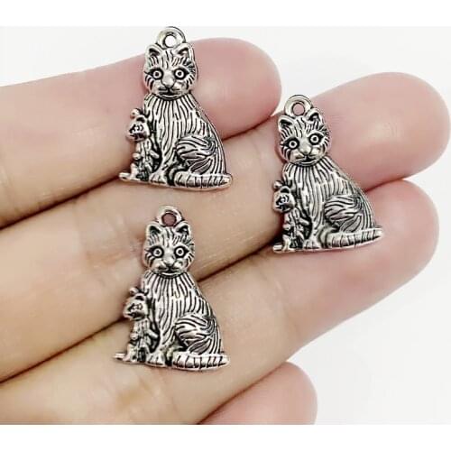 8pcs/Lot 15x21mm Animal Tiger Charms Tibetan Silver Color Pendant For Making Fit DIY Necklace Jewelry Handmade Accessories Craft