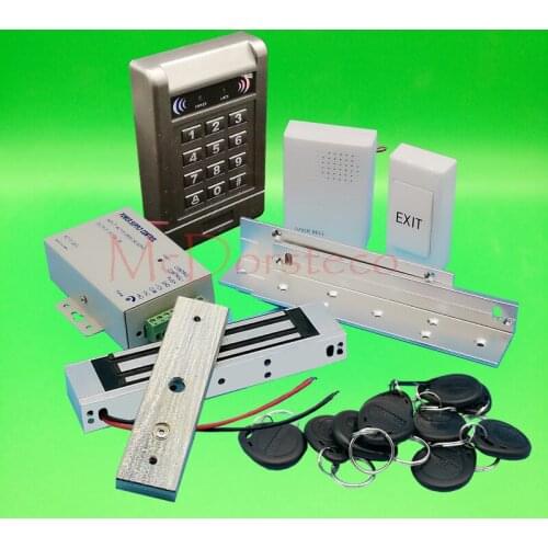 DIY Complete 125khz Rfid Keypad Door Access control system 350lbs 180kg Electric Magentic Lock Door Control System +ZL Bracket