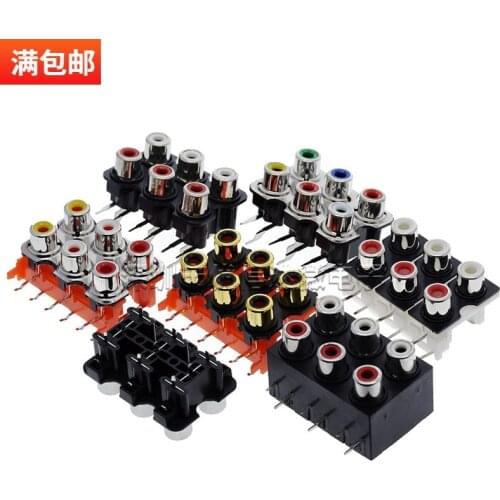 RCA Socket Connector AV2-8.4-9 2-Hole, 4-Hole, 6-Hole Audio Connector Audio Connector Mother Socket Signal Audio Plug
