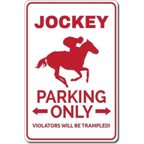 Jockey Parking Sign Jockey Gift Jockey Decor Jockey Sign Horse Lover Gift Horse Rider Gift Horse Decor Tin Signs