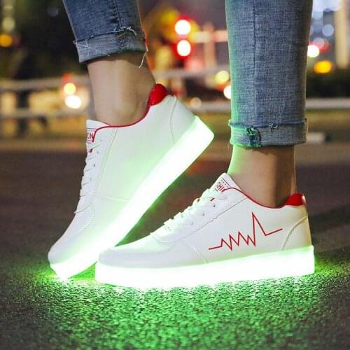 Luminous Sneakers Casual Glowing Lights Shoes Usb Adult Led Slippers For Girls Illuminated Krasovki Footwear Lady Men Women