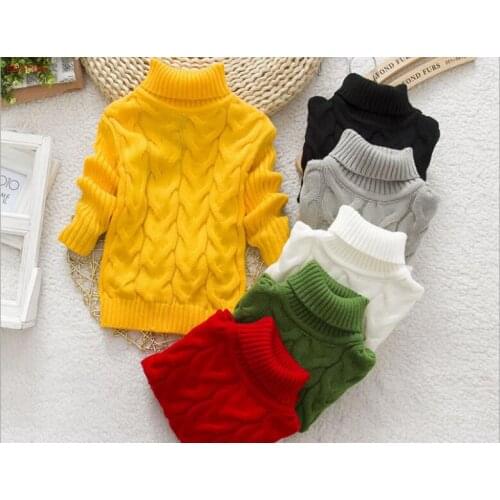 Baby Boys girls Sweaters Children Autumn Winter cotton knitting tops Turtleneck kid pullover worm Sweaters 3-10 years