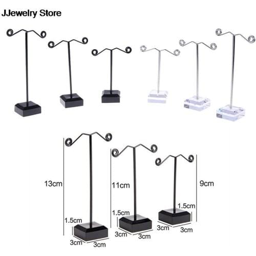 2PCS/3PCS Black Clear Acrylic Stud Earring Jewelry Display Rack Stand Organizer Bouches Ornament Holder Hook Hanger Counter Case