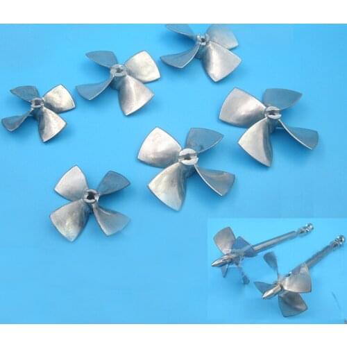 1PC Zinc Alloy 4-bladed Propeller Fully immersed Metal Ship Model props for RC Fishing Bait Boat Lure Boat Heavy-duty Ship