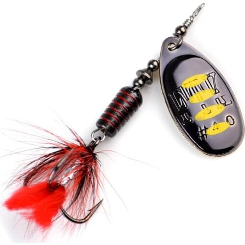 1PC 7.5/12/17.5g 7/8/9cm High Carbon Fishing Lure Sharp Treble Hook Stainless Steel Shaft Brass 13 Colors