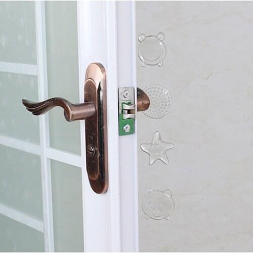 1pc Protection Safety Shock Absorber Door Handle Bumpers Security Pu Door Stoppers Transparent Wall Starfish Shape Protectors